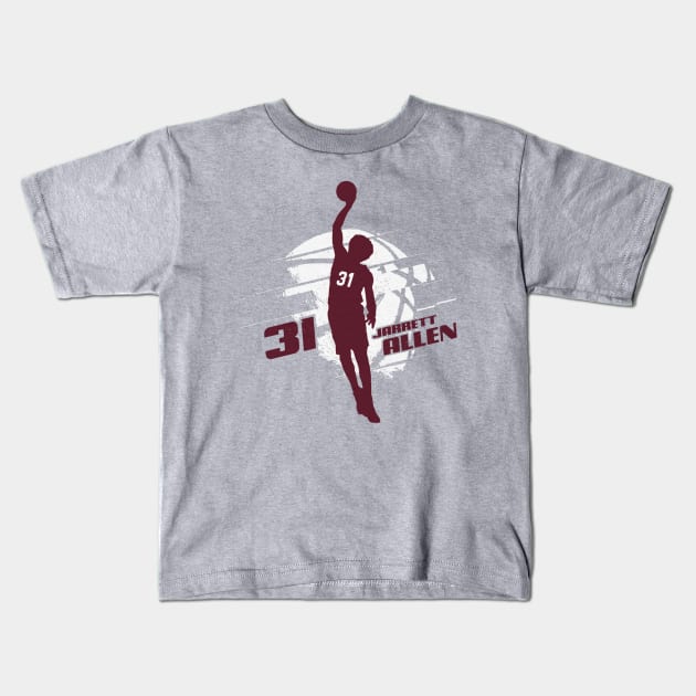 Jarrett Allen Cleveland Silhouette Kids T-Shirt by danlintonpro